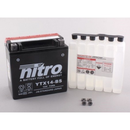 NITRO YTX14-BS AGM ouvert avec pack acide