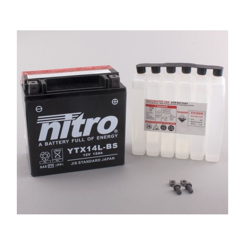 NITRO YTX14L-BS AGM ouvert avec pack acide