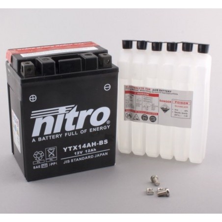 NITRO YTX14AH-BS AGM ouvert avec pack acide