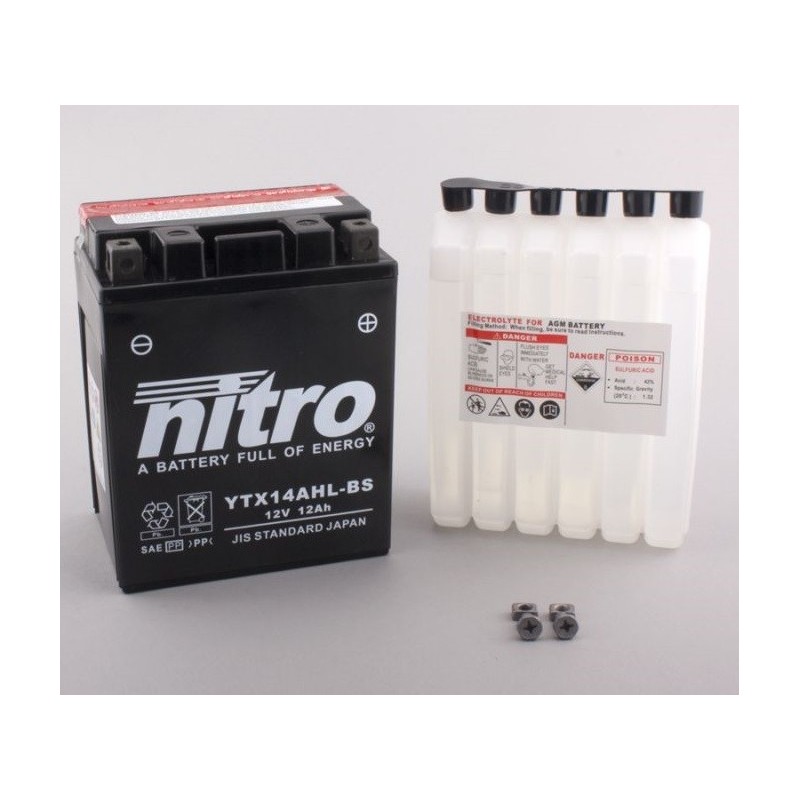 NITRO YTX14AHL-BS AGM ouvert avec pack acide