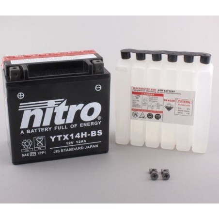 NITRO YTX14H-BS AGM ouvert avec pack acide HP