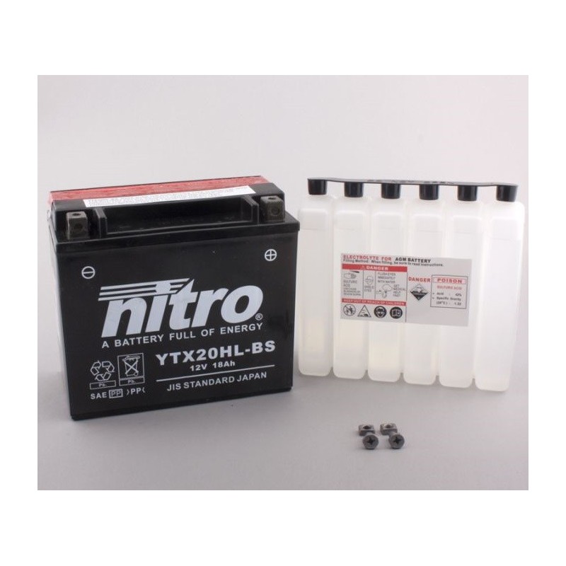 NITRO YTX20HL-BS AGM ouvert avec pack acide H