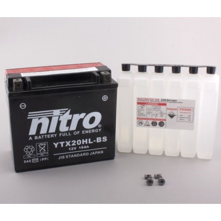 NITRO YTX20HL-BS AGM ouvert avec pack acide H NITRO YTX20HL-BS AGM ouvert avec pack acide H