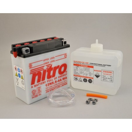 Batterie NITRO 12N5.5-4A ouvert avec pack acide