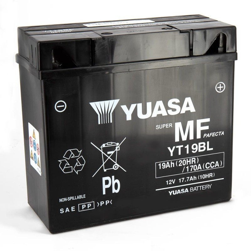 Batterie moto YT19BL / 51913 SLA Yuasa Prête à l'emploi