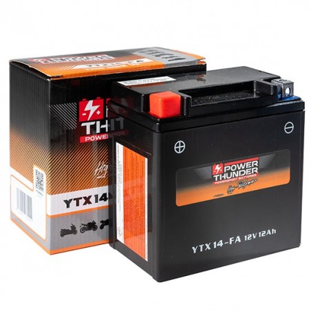 Batterie Moto Power Thunder YTX14-BS Prête à l'emploi
