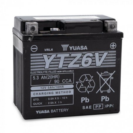Batterie YUASA pour moto YUASA YTZ6V AGM Batterie YUASA pour moto YUASA YTZ6V AGM