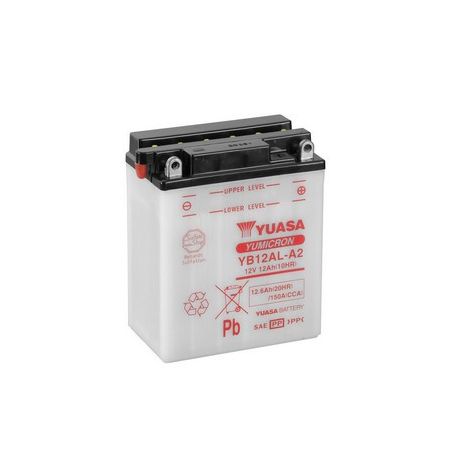 Batterie YUASA pour moto YB12AL-A2 livrée sans acide