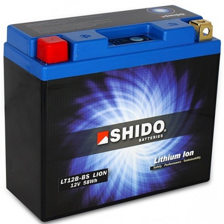Batterie Lithium Ion SHIDO pour moto LT12B-BS