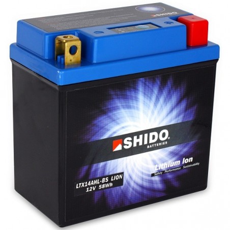 Batterie Lithium Ion SHIDO pour moto LTX14AHL-BS