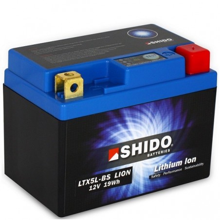 Batterie Lithium Ion SHIDO pour moto LTX5L-BS